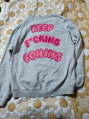 Hairstylist Keep Fucking Foiling Crewneck with Hot Pink S&J Collectives Logo
